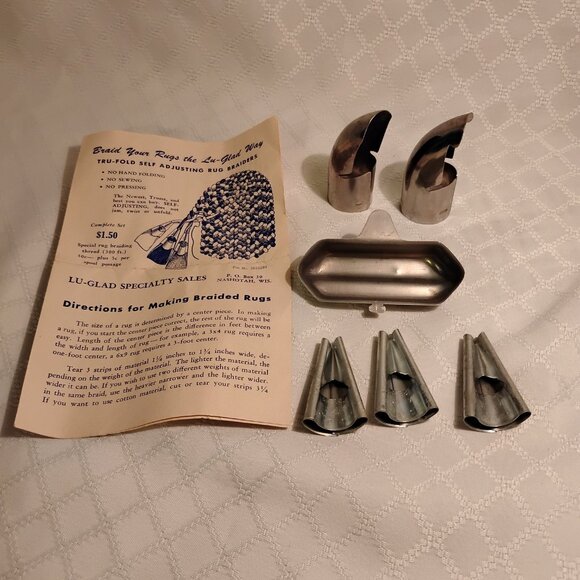 Vintage Lu-Glad Tru-Fold Self Adjusting Rug Braider W/Instructions - Picture 1 of 10